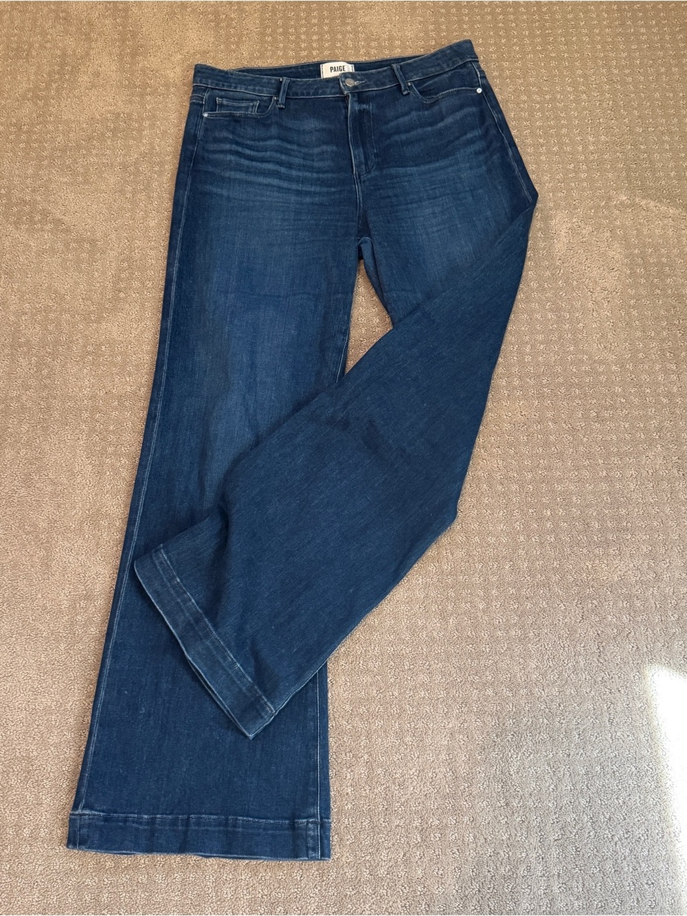 Paige Leenah High Waist Wide Leg Trouser style Jeans, Praline Blue, Size 33 - Picture 5 of 14